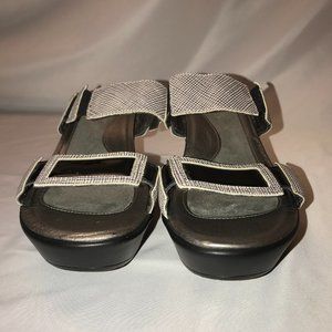 Naot Footwear Women's US 10.5 EU 41 Treasure Wedge Platform Sandals Black Silver
